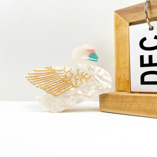 Elegant Swan Animal Hair Claw Clip