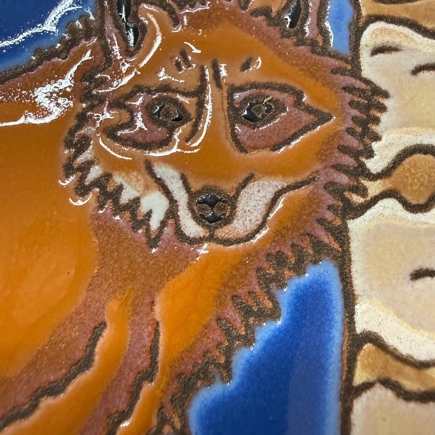 Red Fox 6"x6" Hand Glazed Tile
