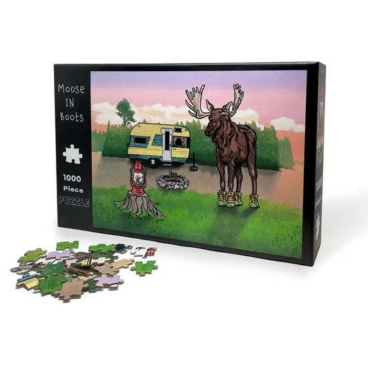 Moose In Boots Camping 1000 Piece Puzzle