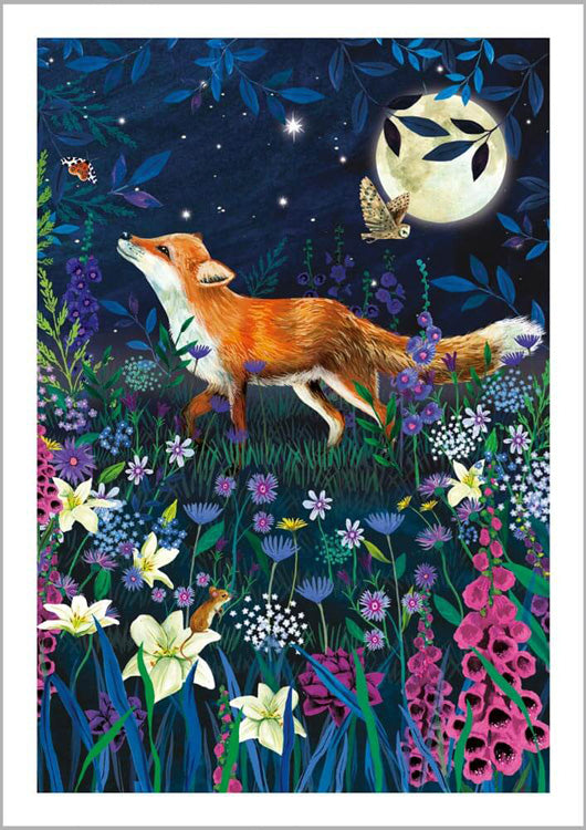 Moonlight Fox Blank Card