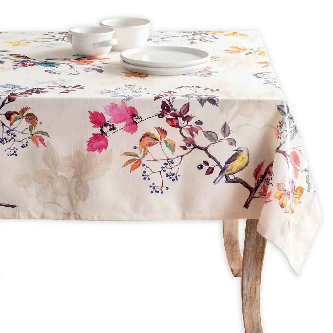 Equinoxe Beige Fall - 100% Cotton Tablecloth