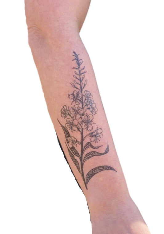 Fireweed Flower Temporary Tattoo