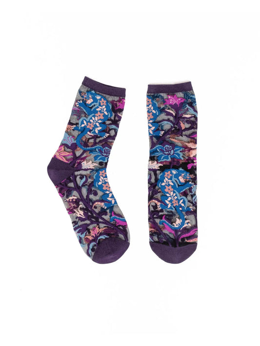 Nightshade Jaguar Black Sheer Crew Sock