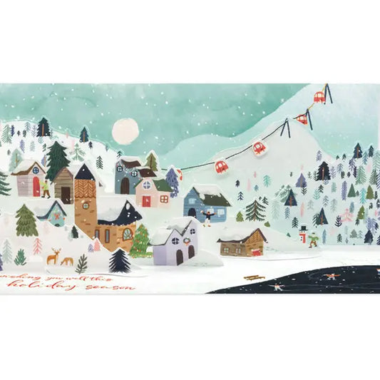 Winter Village Panoramic Pop-Up Card