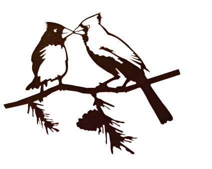 Kissing Cardinals - Metal Bird