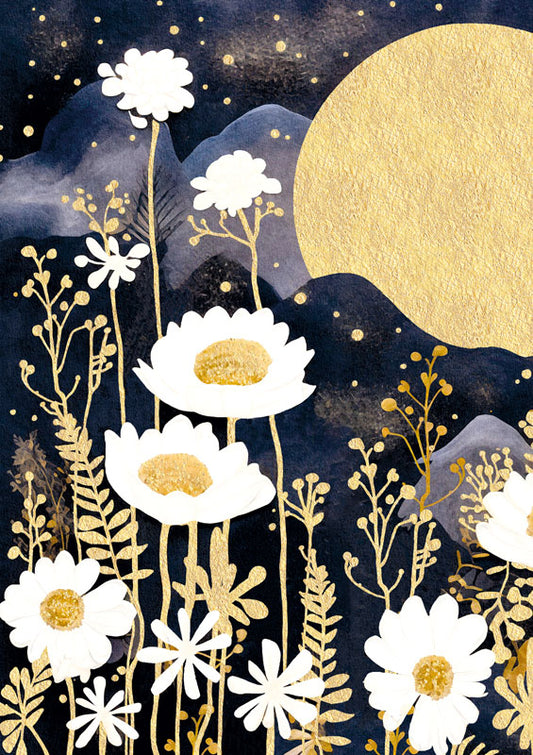 White Flowers Greeting Card