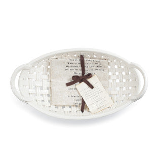 Ceramic Bread Basket w/ Towel