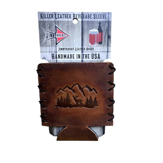 Leather Koozie - Mountain Elk