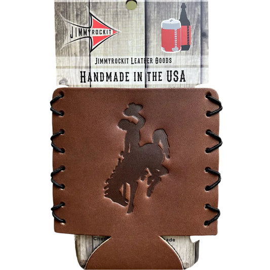 Leather Koozie-Bronco