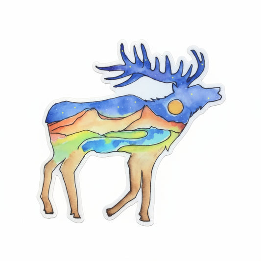 Sticker Elk Nightscape