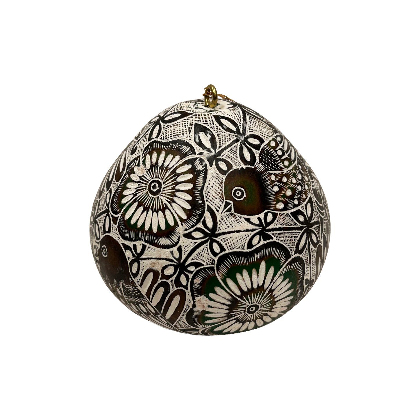 'Lace Birds' Gourd Ornament