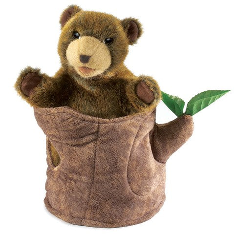 Puppet Bear in Tree Stump
