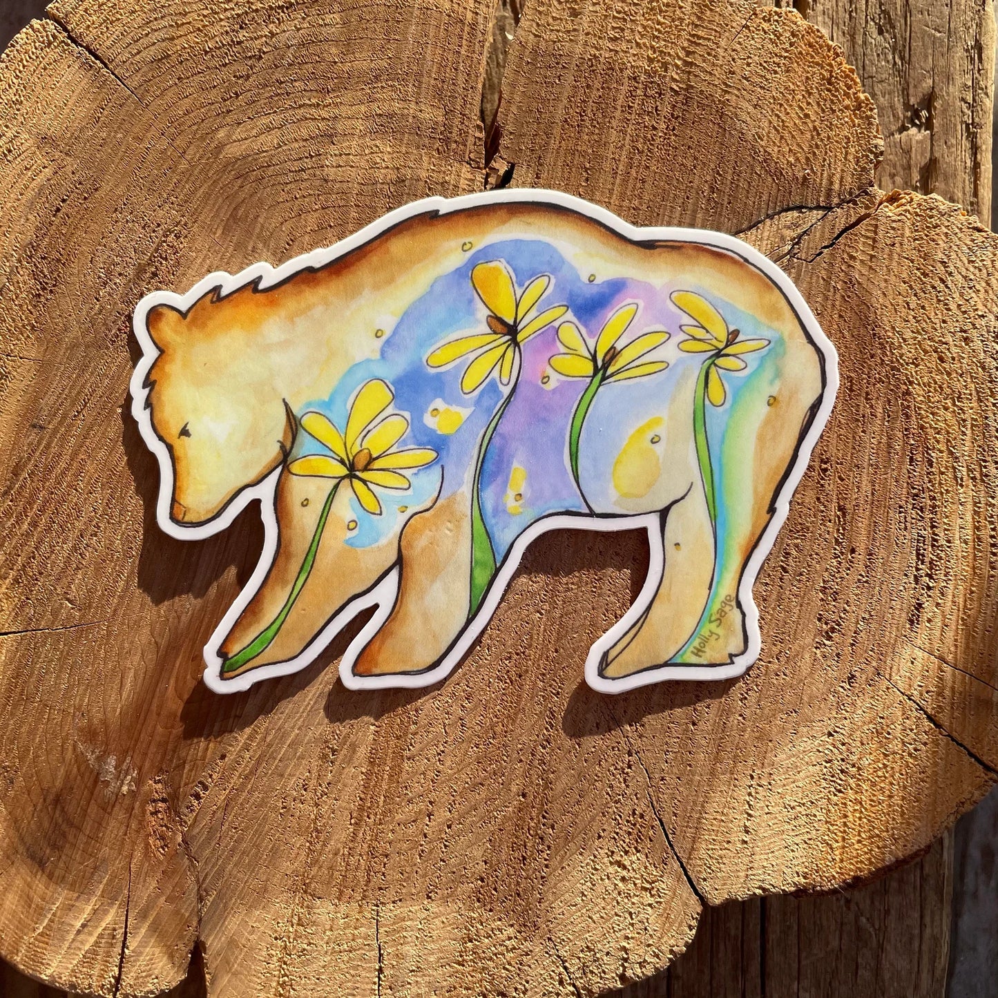 Sticker Wildflower Bear