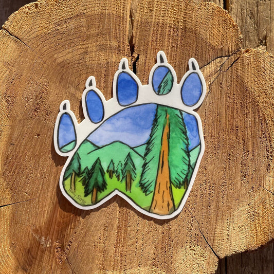 Sticker Black Bear Paw Holly Sage