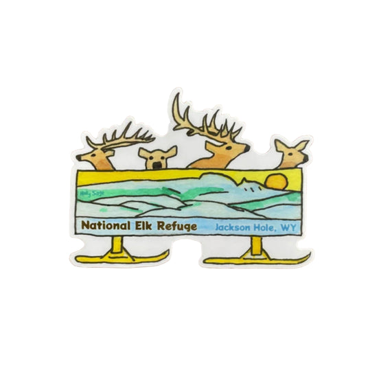 Sticker Nat.Elk Sleigh Ride